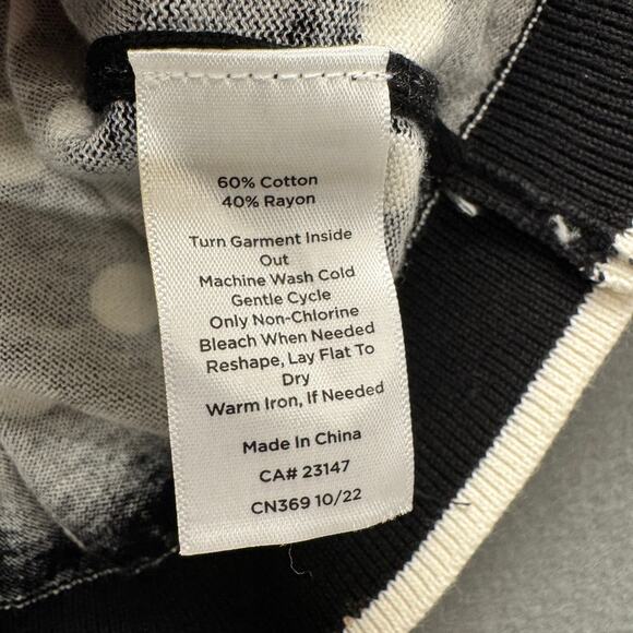 Talbots Sweater Shell Womens P Petite Black White Polka Dot Sleeveless Knit NEW - Picture 7 of 8
